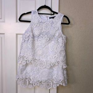 Topshop White Lace Skirt and Top Set